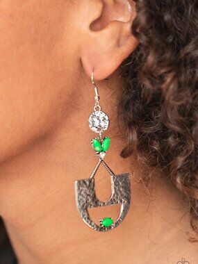 Paparazzi Jewelry Accessories - Modern Day Mecca - Green Earrings - Vintage